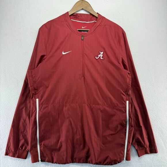 Alabama Crimson Tide Jacket Men's Large Red 1/2 Half Zip nike Team Player Issue - Picture 1 of 11